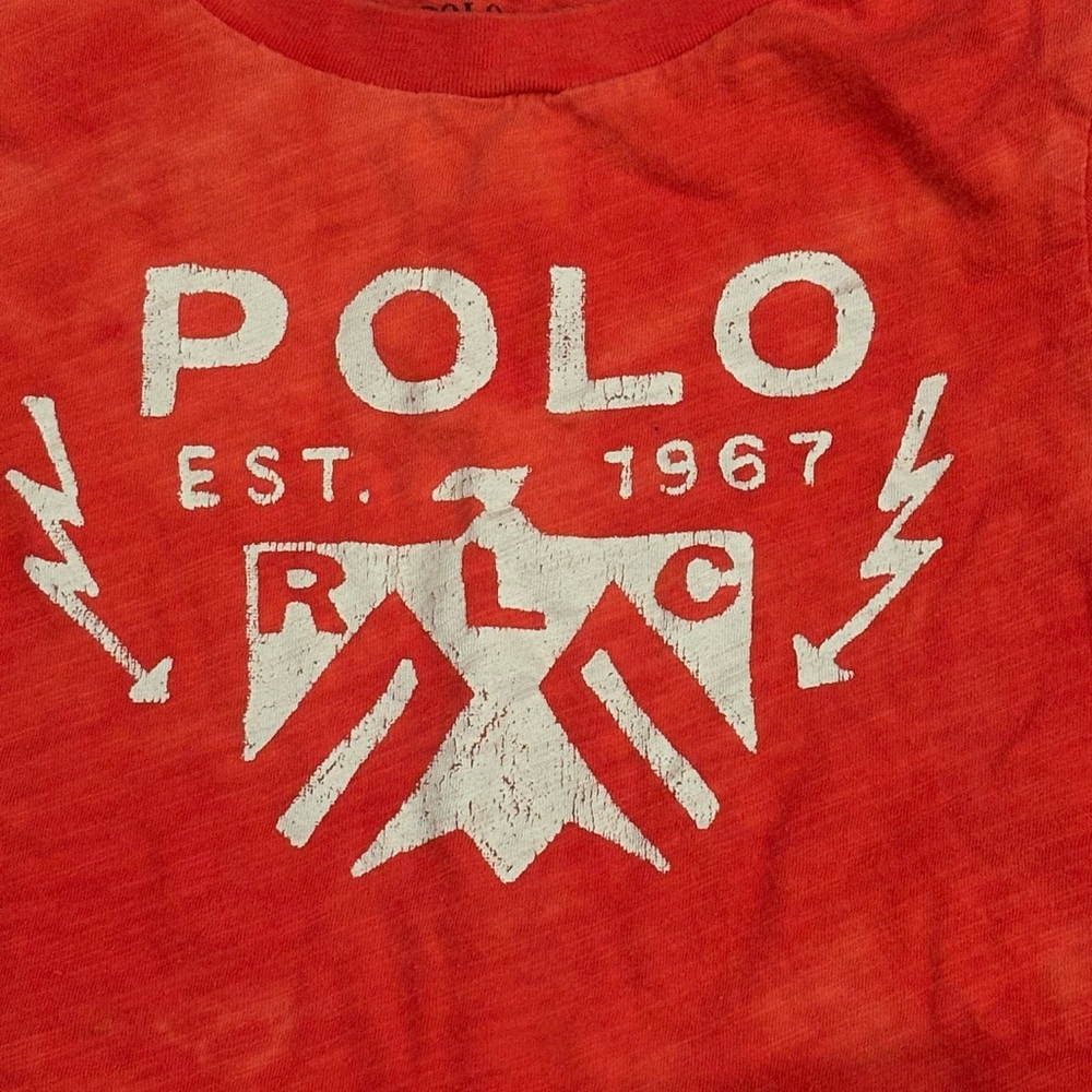 5/$25 Polo by Ralph Lauren Kids Red Graphic T-Shirt - Picture 2 of 3